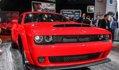 The Dodge Demon in red