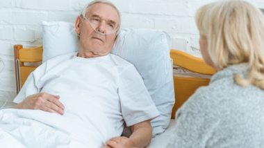 sick older man in hospital