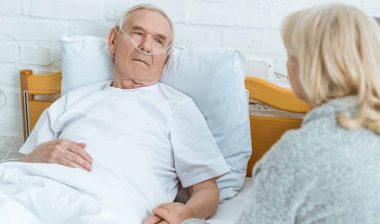 sick older man in hospital