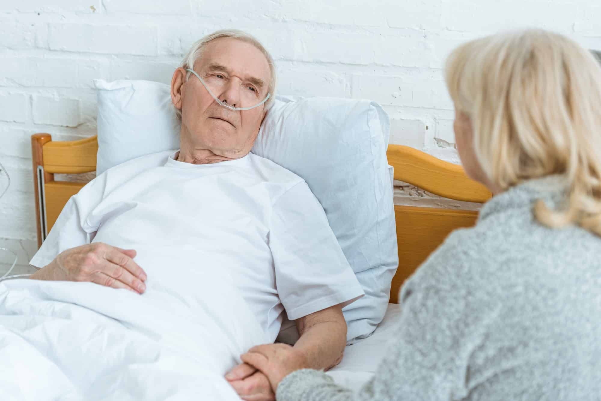 sick older man in hospital
