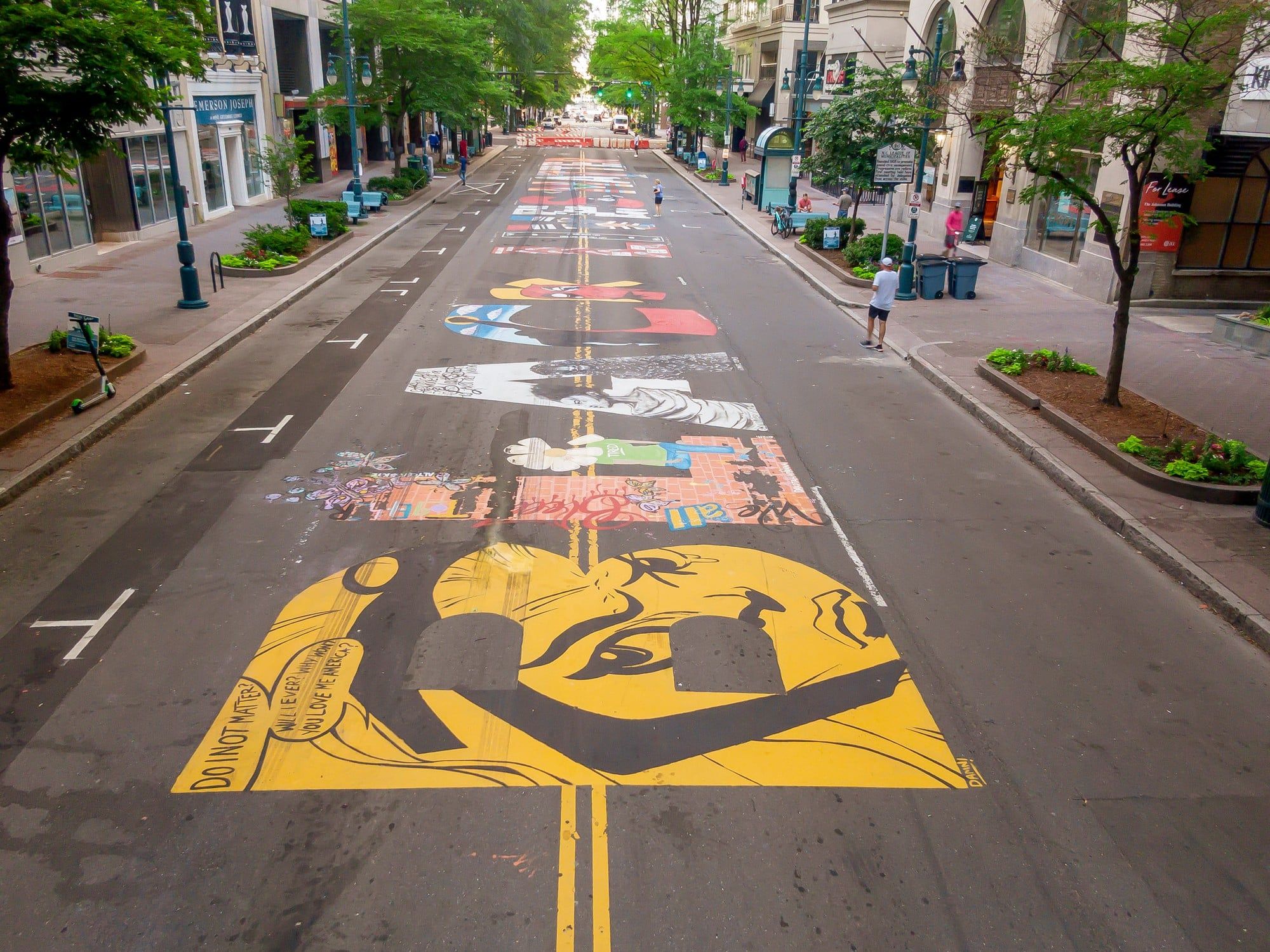 Activists are concerned about the removal of BLM chalk art.