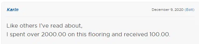 Lumber Liquidators checks in the mail