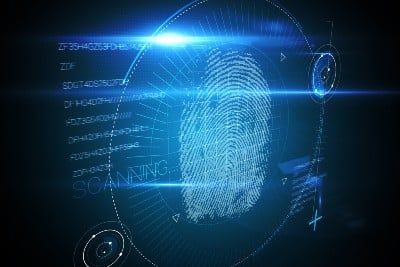 A blue scan of a fingerprint - Ace Hotel Chicago