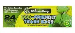 Biodegradable trash bags are probably better for the environment.