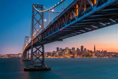 The Golden Gate Bridge with the San Francisco skyline in the background - racial discrimination