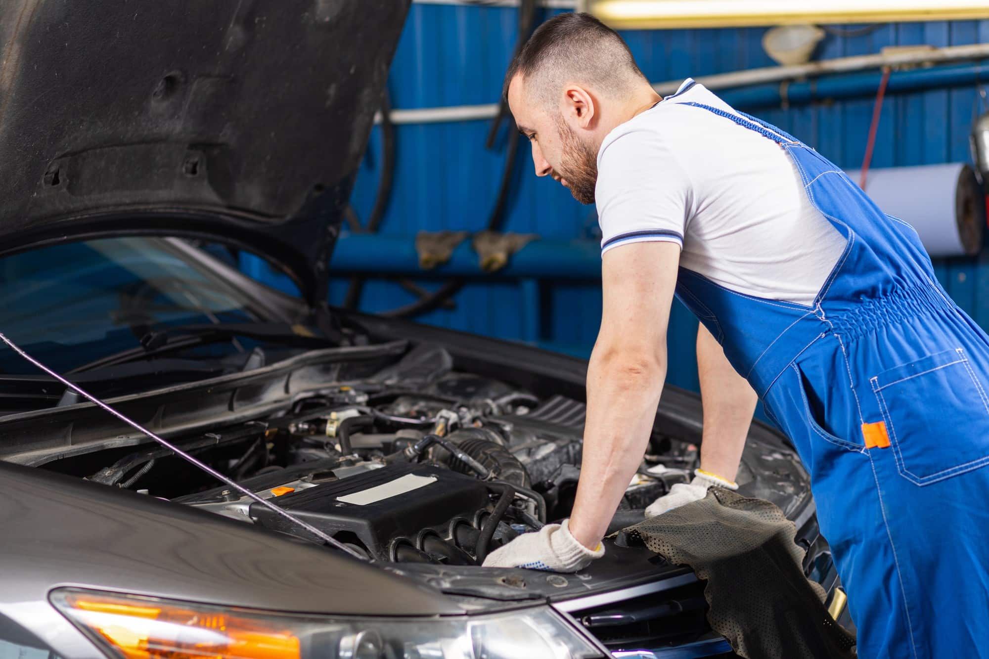 engine problems on car in the shop