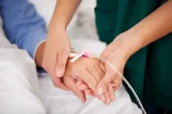 Travel nurse on the job