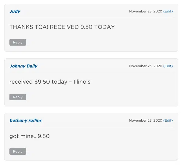 Rainbow Light checks in the mail