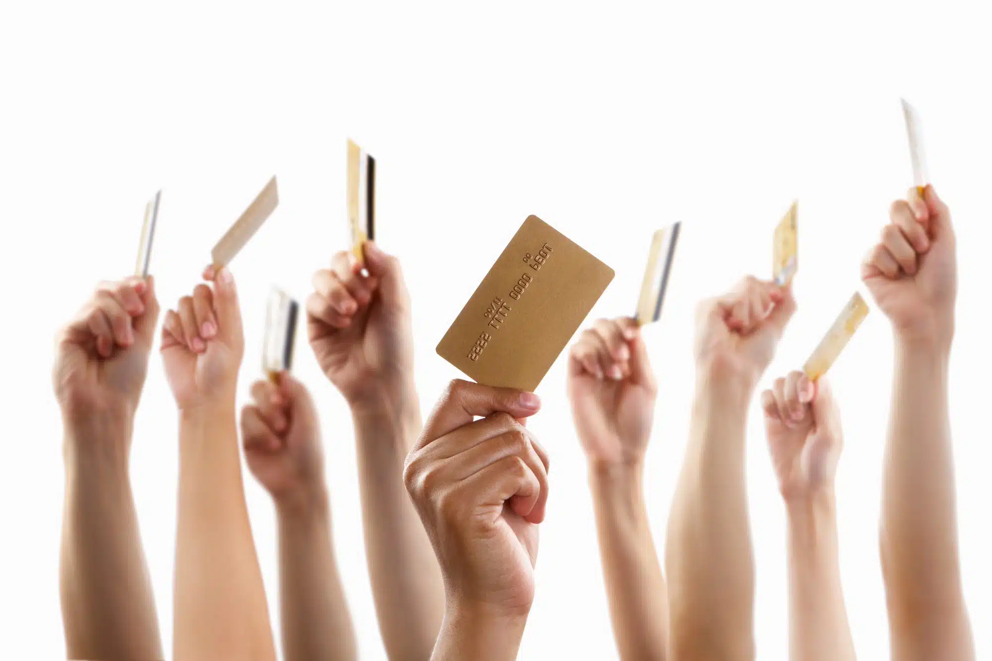 hands holding credit cards