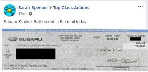 Settlement checks!