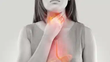 woman with heartburn