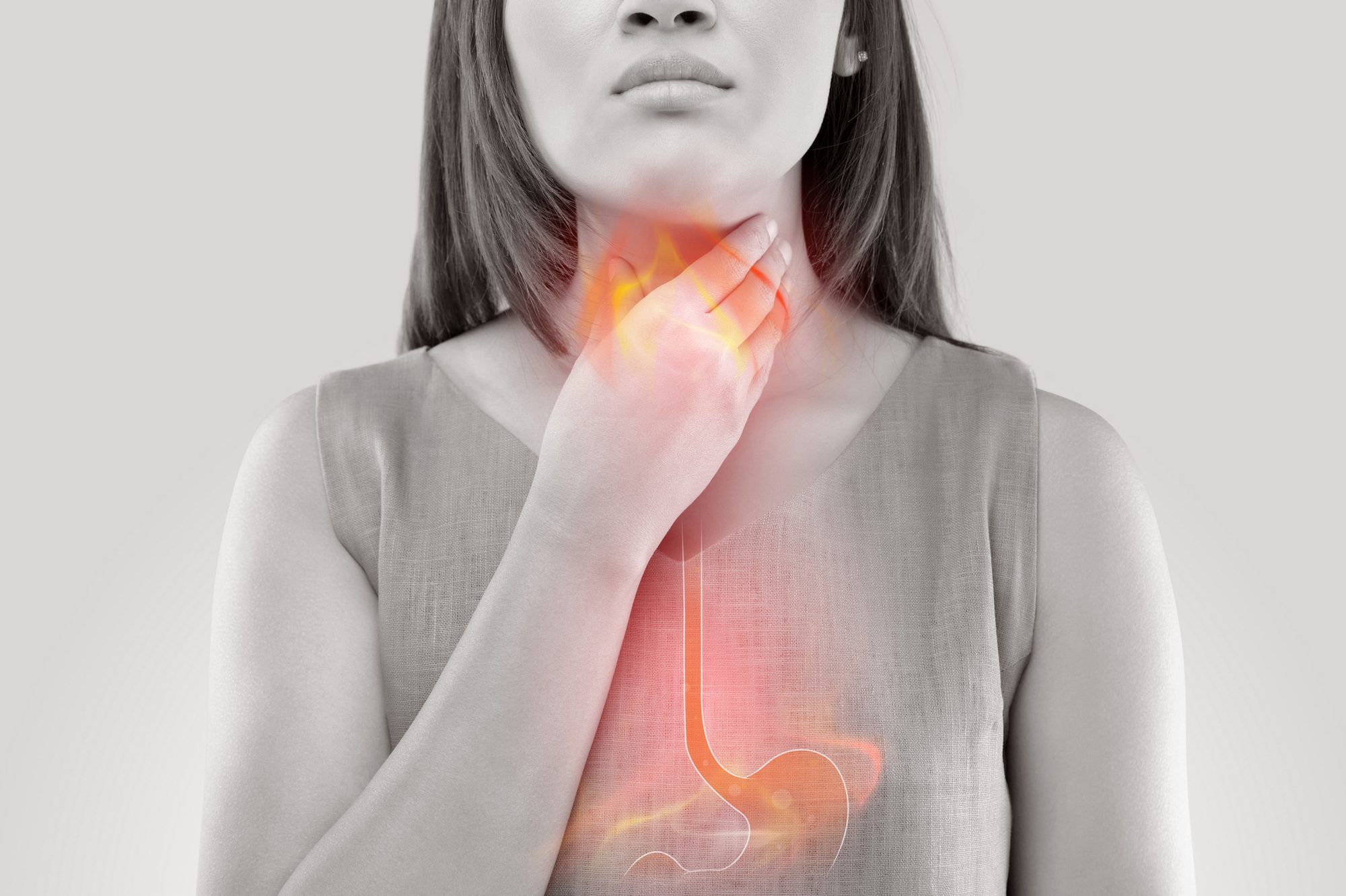 woman with heartburn