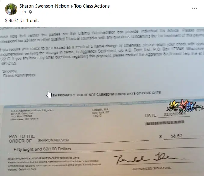 Aggrenox settlement checks