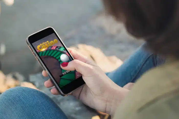 woman playing casino game online