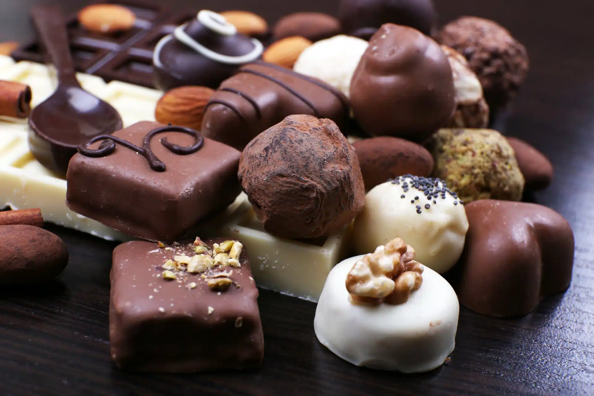 A variety of chocolate candies - Kilwins