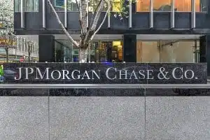 JPMorgan Chase & Co. sign outside corporate office in New York City - Iran hostage crisis