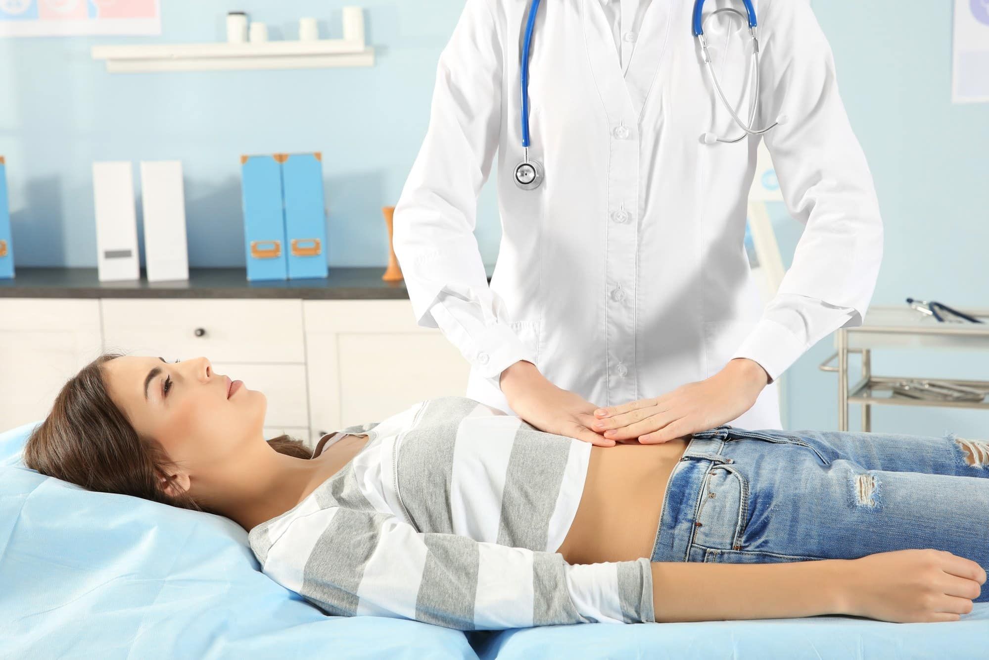 young woman at gynecological doctor appointment
