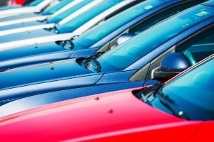 Closeup of a row of cars on a lot - reynolds