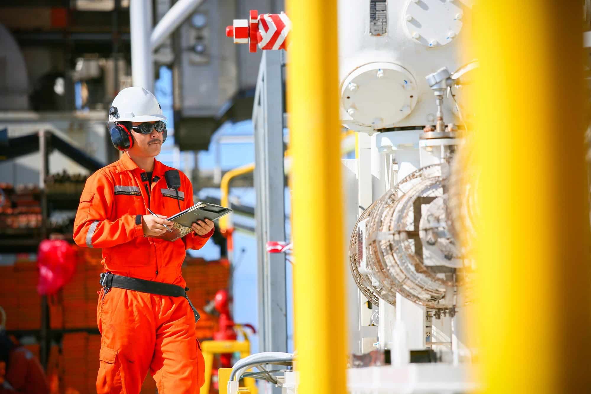 oil and gas industry worker at facility