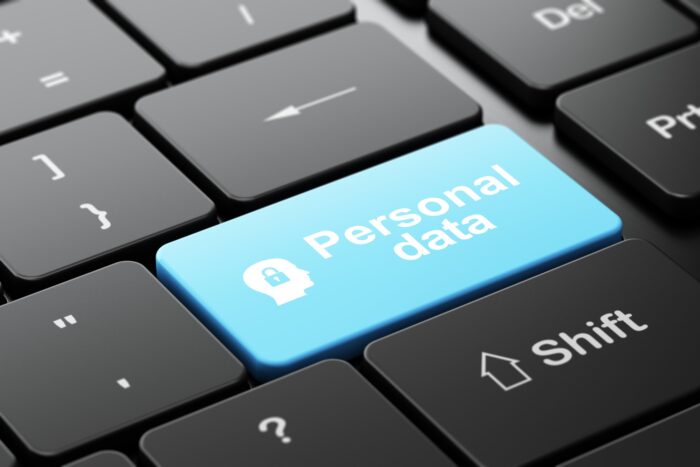 Blue "personal data" key on a black computer keyboard - beaumont health data breach - William Beaumont Hospital
