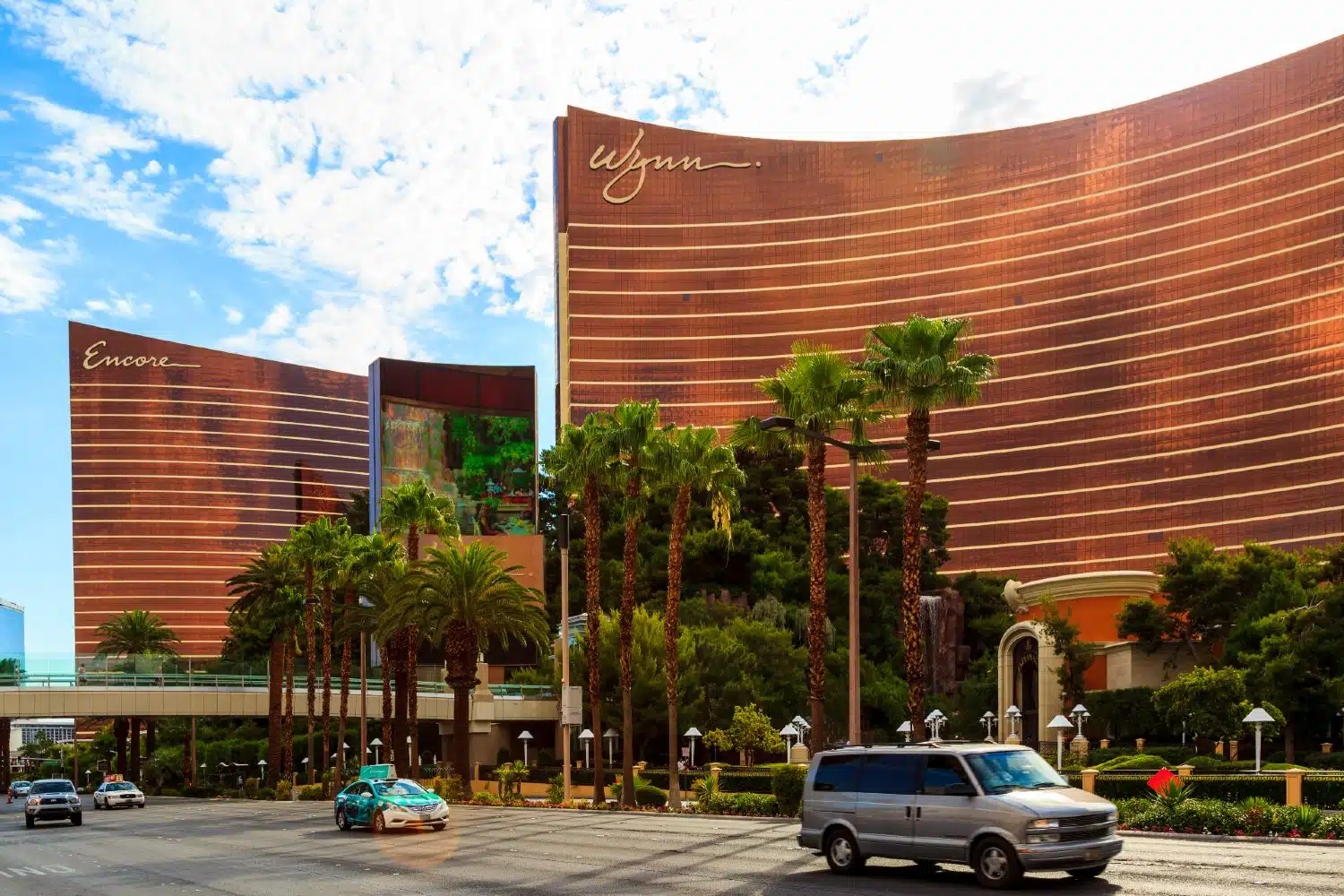 Wynn Resorts' Wynn and Encore are seen on the Las Vegas Strip