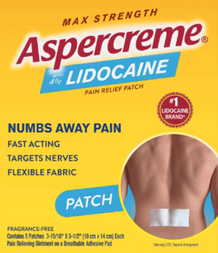 Aspercreme Lidocaine pain relief patch is not fast acting, class action claims.