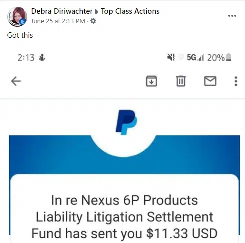 Nexus 6P settlement payouts - checks in the mail