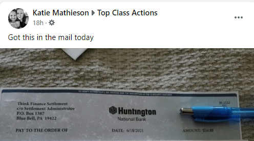 Think Finance settlement payouts - checks in the mail