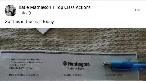 Think Finance settlement payouts - checks in the mail