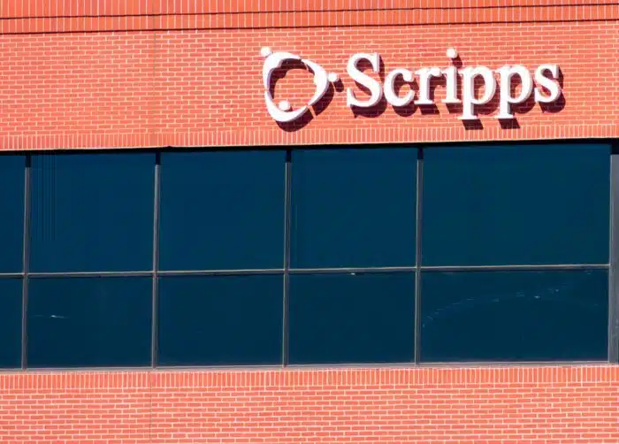 Scripps health logo on side of building Scripps data breach
