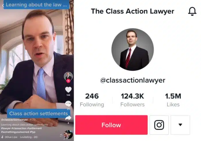 Chris Roberts is @classactionlawyer on TikTok