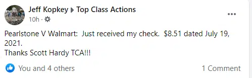 Walmart Pearlstone FB checks in the mail