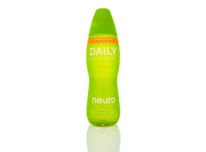A green bottle of NeuroDAILY - neurobrands dl-malic acid neuro drinks - neurosonic