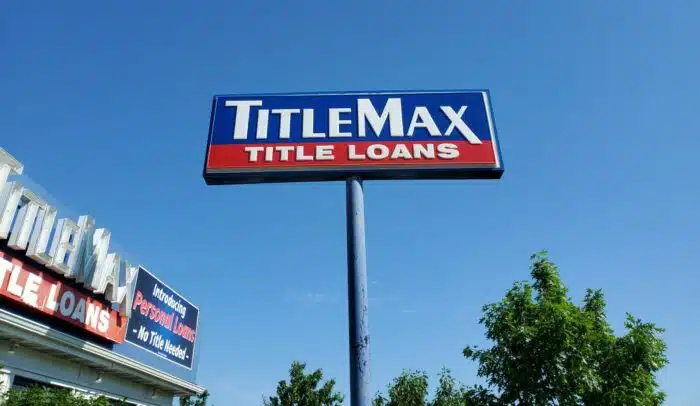 TitleMax Title loans road sign