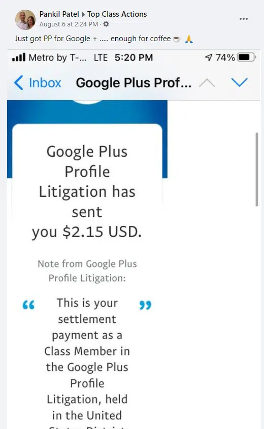 Google Plus FB checks on the way