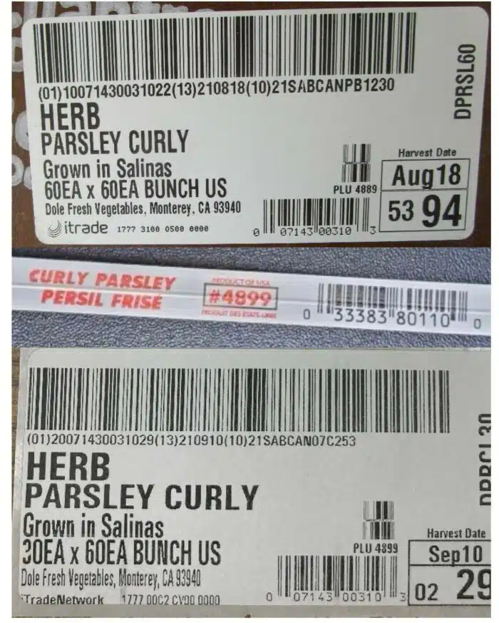 fresh parsley Dole recall