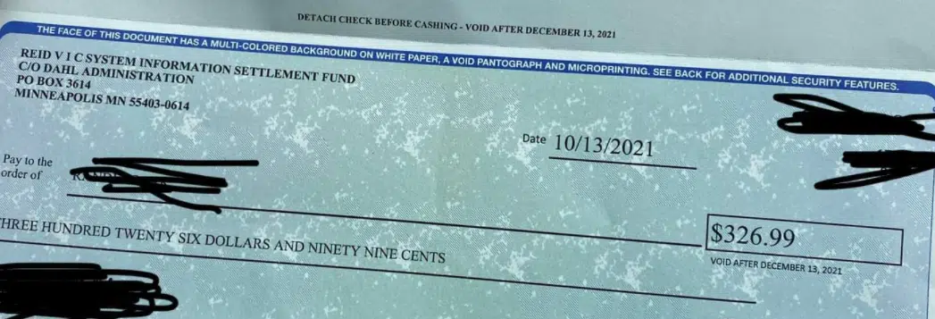 IC System TCPA 2nd Distribution FB settlement payouts