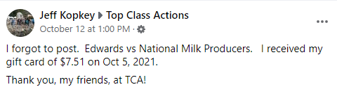 Milk FB settlement payouts