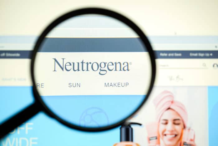 Homepage of Neutrogena
