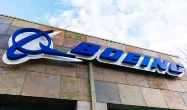 Boeing logo at Boeing HorizonX, Boeing NeXt, Aurora Flight Sciences office building in Silicon Valley. Poland, 737 Max, lawsuit.