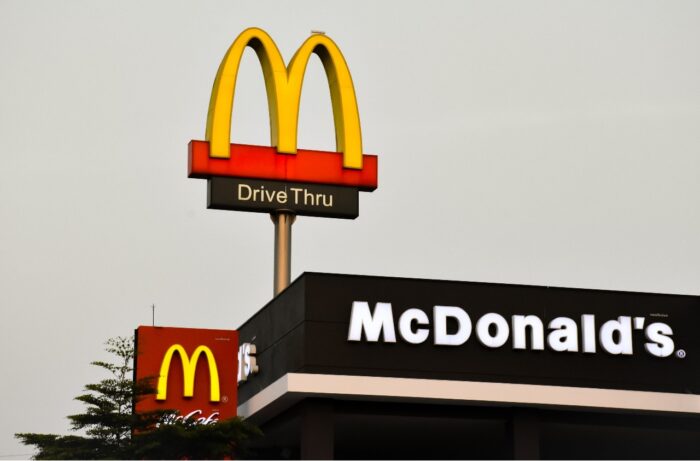 Evening atmosphere of McDonald's Restaurant