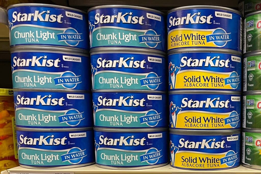 StarKist products on a supermarket shelf, representing the tuna settlement.