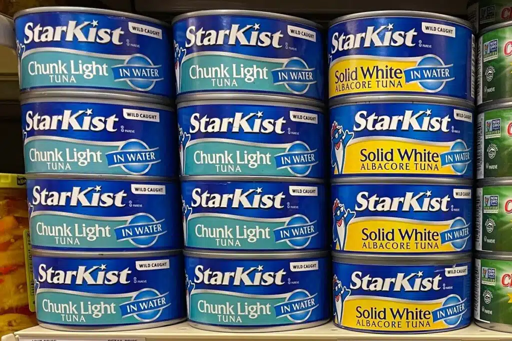 StarKist products on a supermarket shelf, representing the tuna settlement.