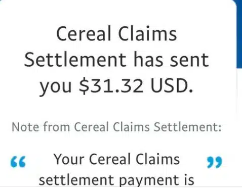 Kellogg Cereal Site 2 1-21-22 settlement payout