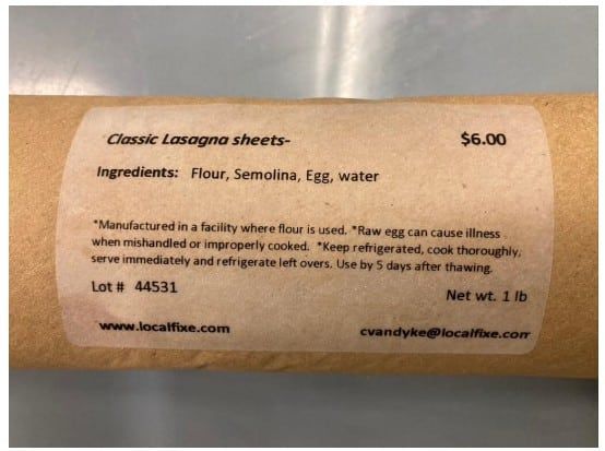 Local Fix. Classic Lasagna packaging