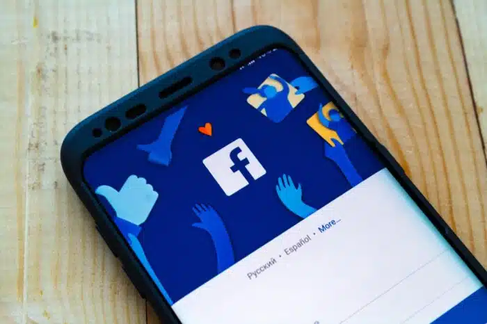 Home page of social network site Facebook,