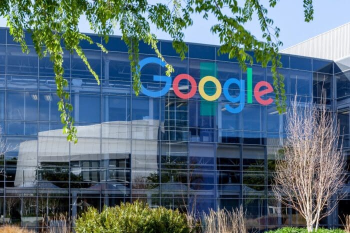 Google sign on the building at Google's headquarters in Silicon Valley .