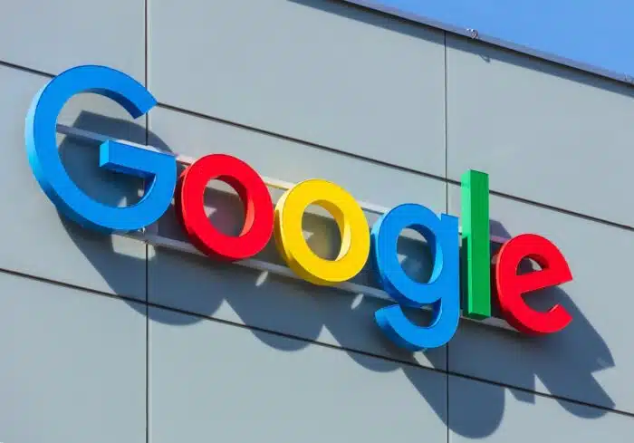 sign on the wall of a Google office building