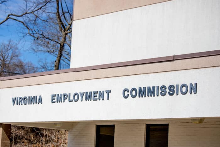 Virginia Employment Commission Sign on Building