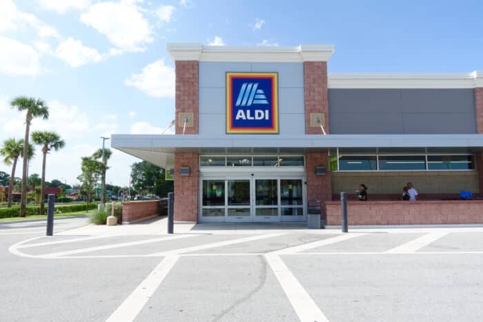 The exterior of Aldi